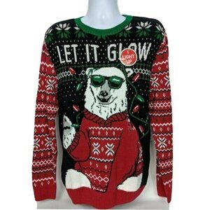 NWT Ugly Christmas Sweater Polar Bear Light Up Lg